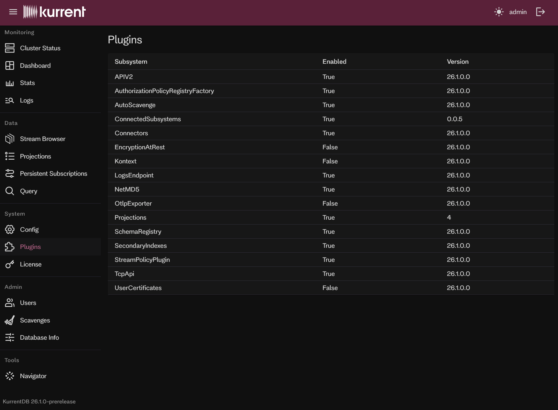 Embedded UI Plugins page